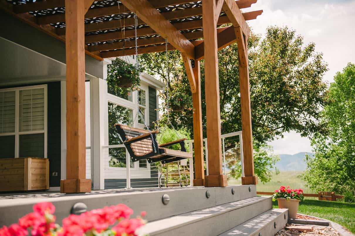 deck with porch swing simpsonville sc